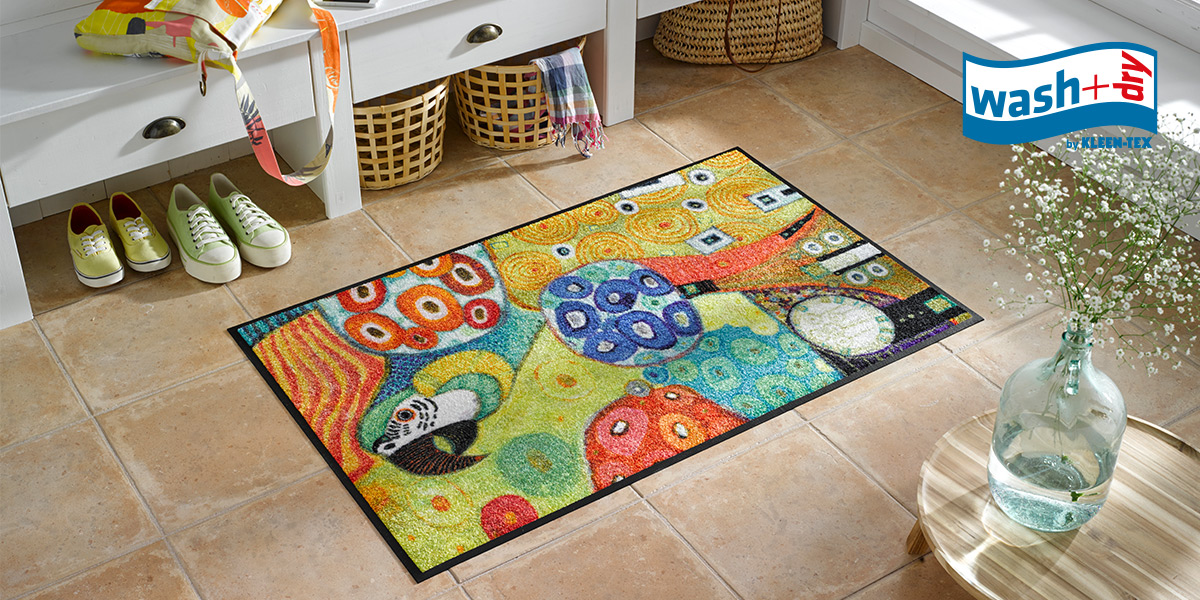 wash+dry Design mat with parrot